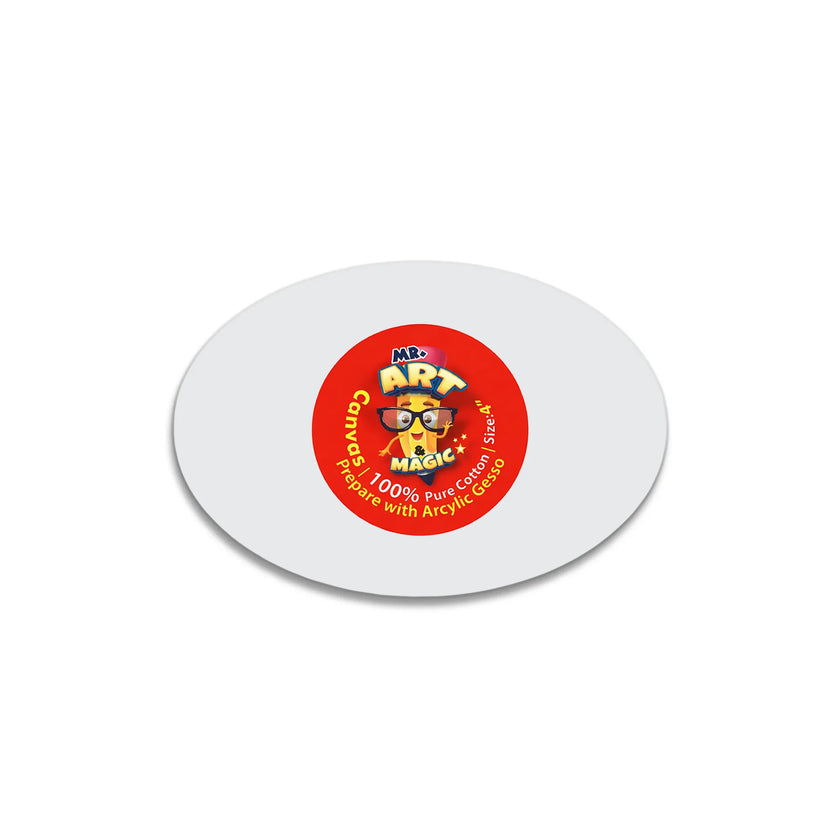 Oval White Canvas Board