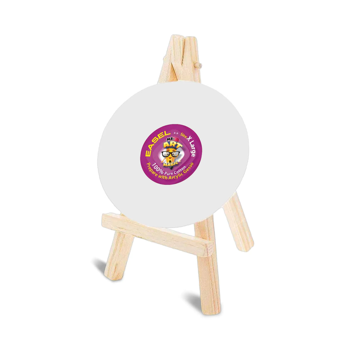 Easel with Round White Canvas