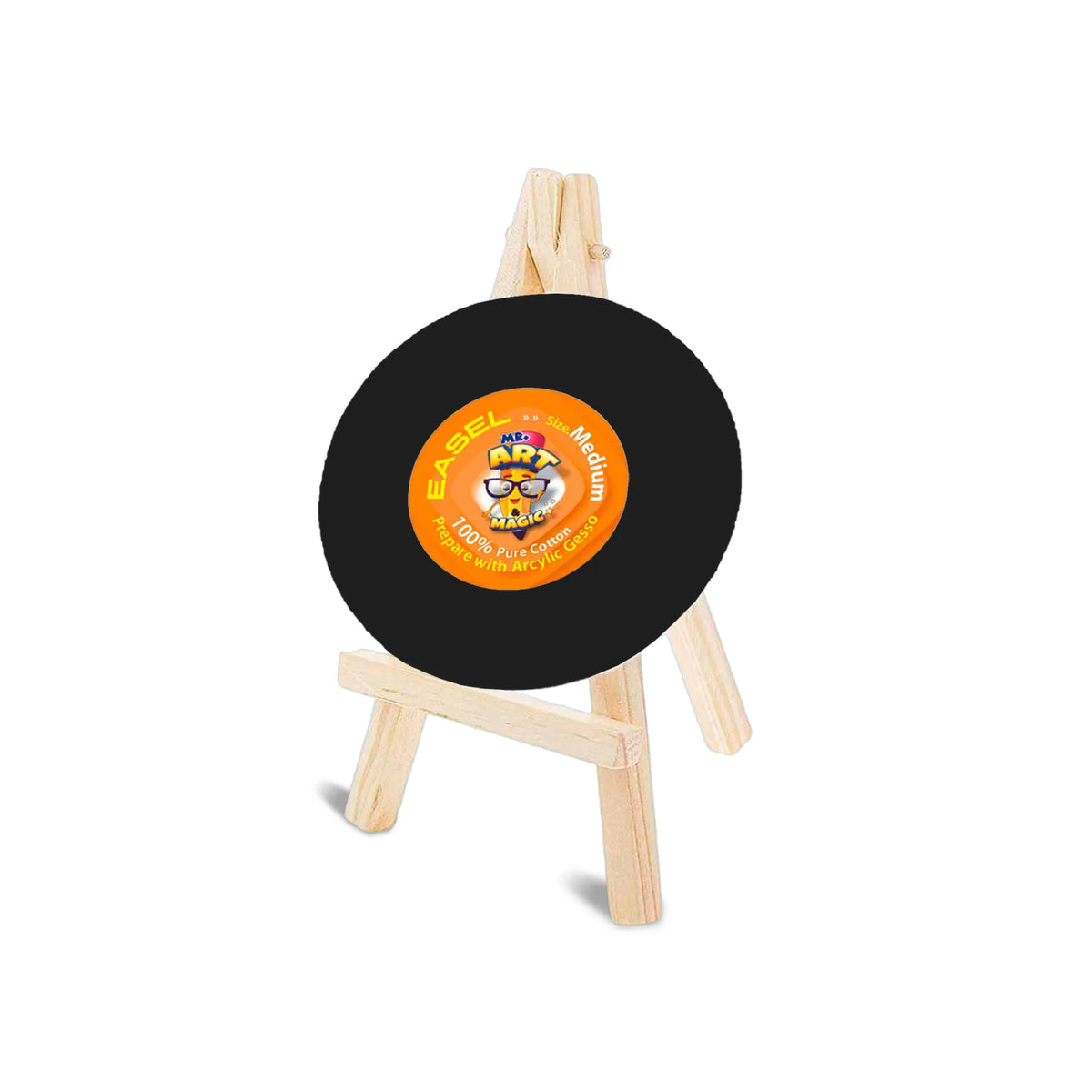 Easel with Round Black Canvas