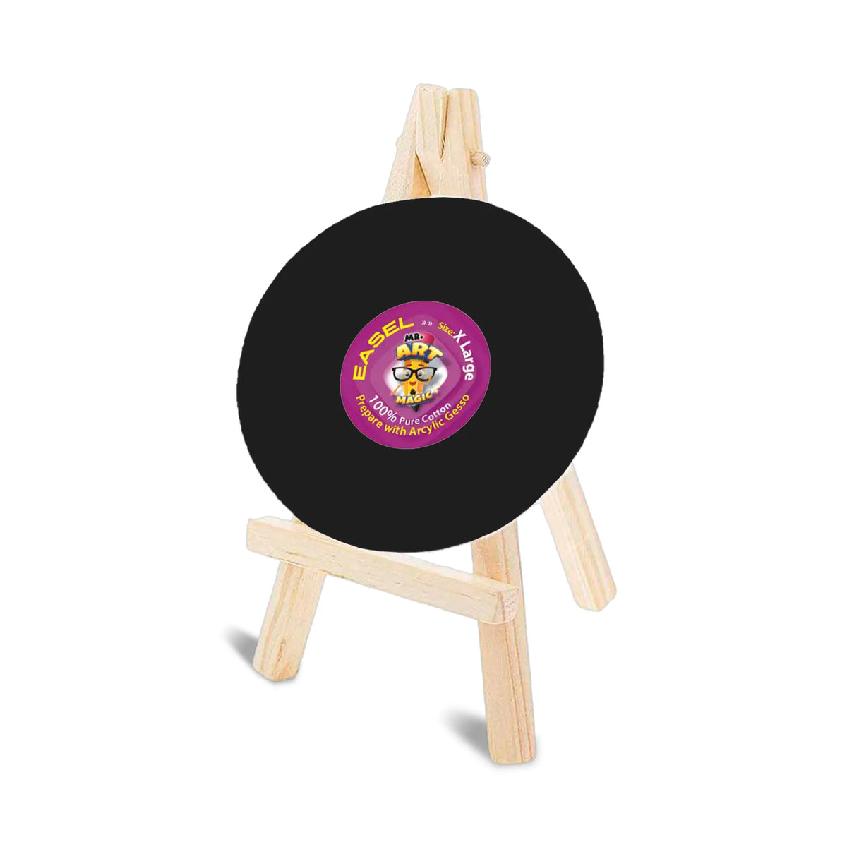 Easel with Round Black Canvas