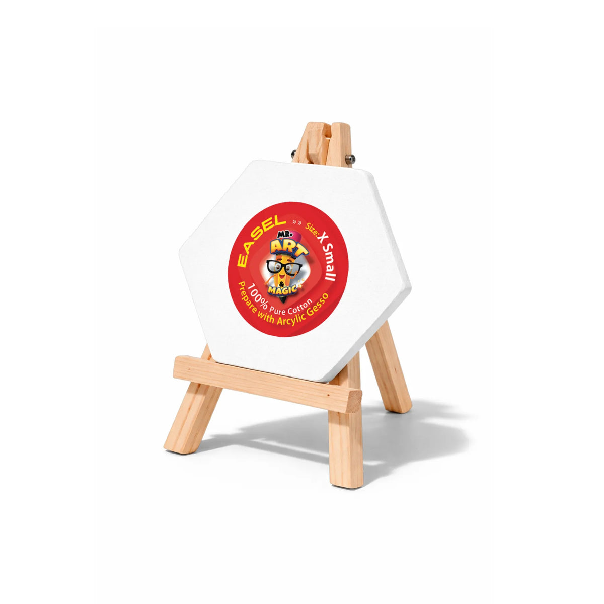 Easel with Hexagon White Canvas