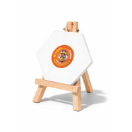 Easel with Hexagon White Canvas