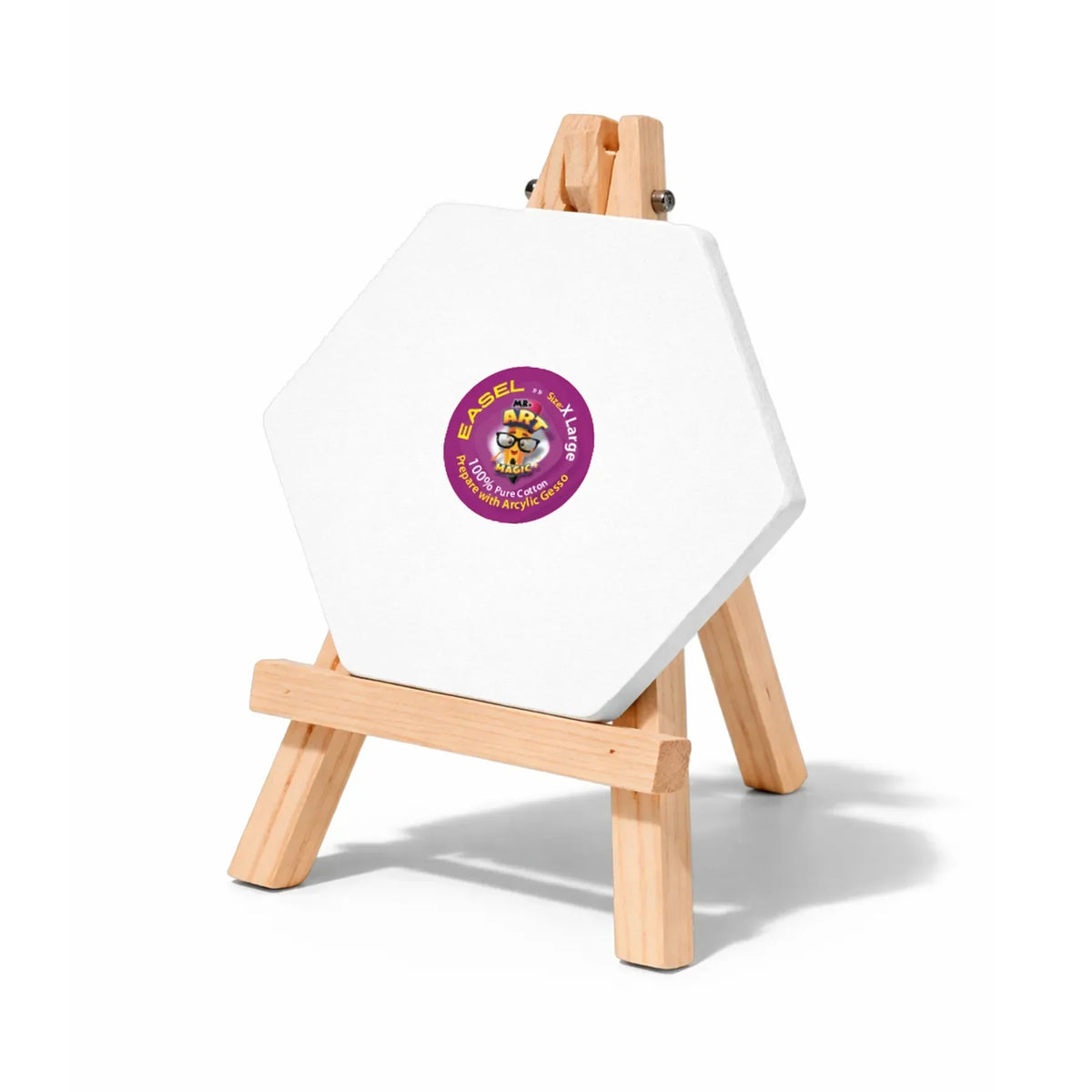 Easel with Hexagon White Canvas