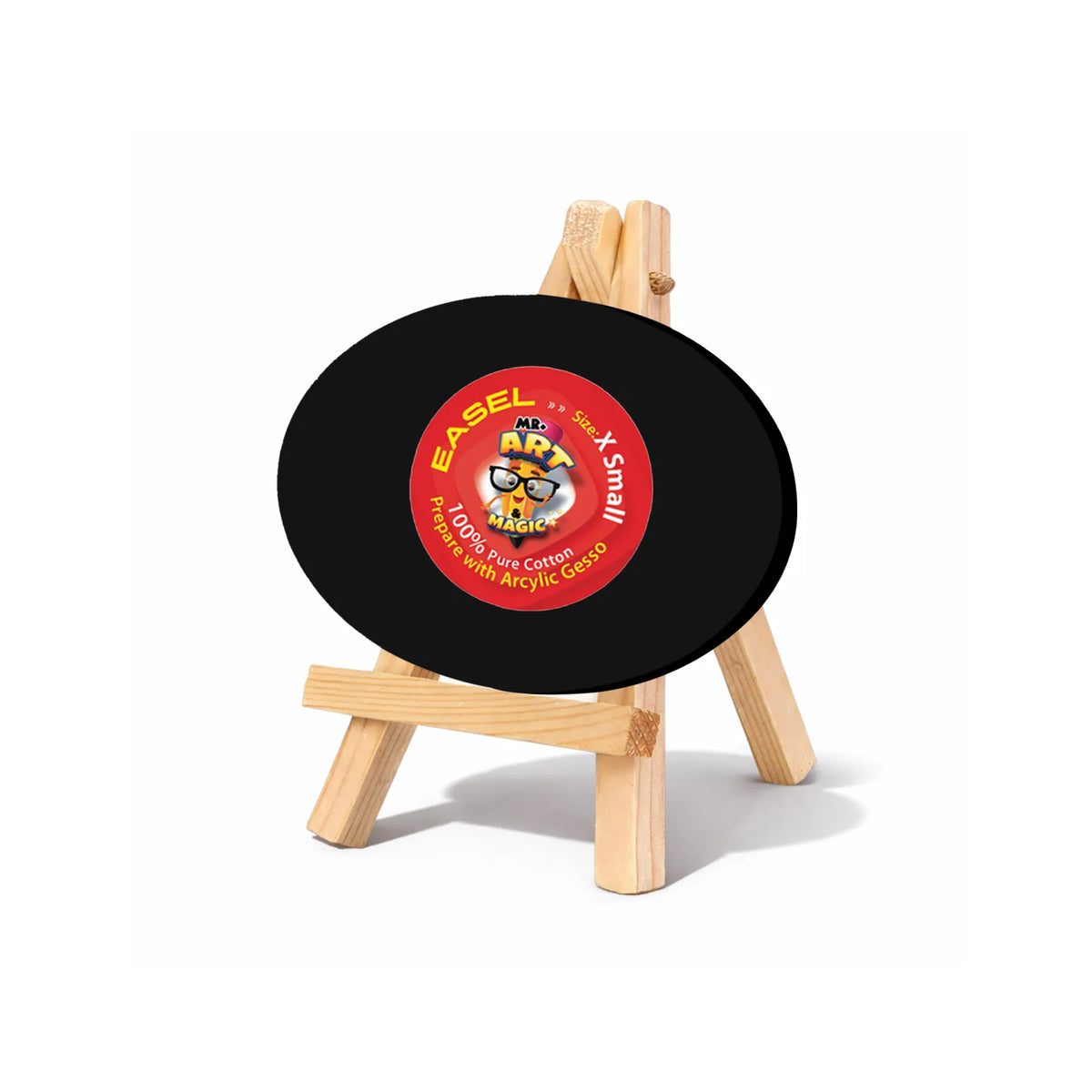 Easel with Oval Black Canvas
