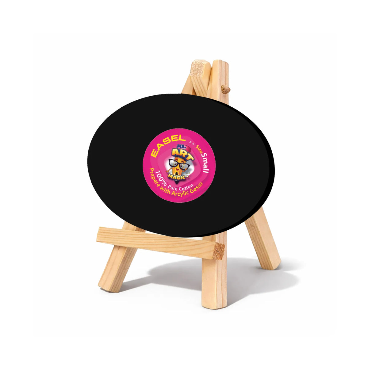Easel with Oval Black Canvas