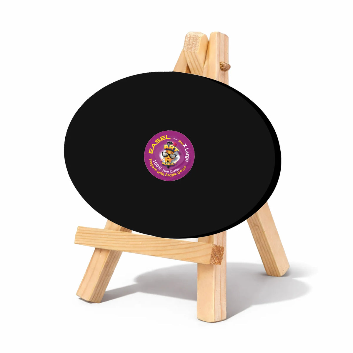 Easel with Oval Black Canvas
