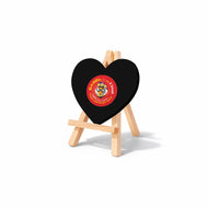 Easel with Heart Black Canvas