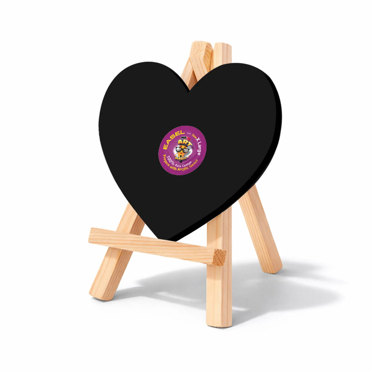 Easel with Heart Black Canvas