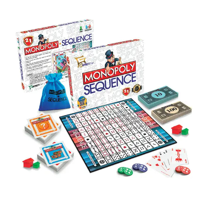 Monopoly & Sequence 2 in 1 Board Game