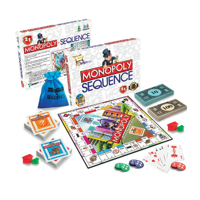 Monopoly & Sequence 2 in 1 Board Game