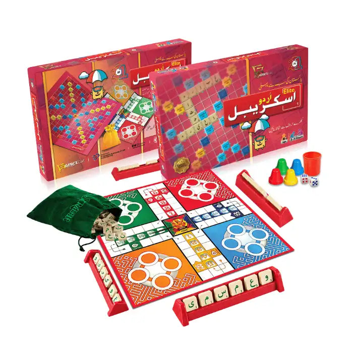 Elite Urdu Scrabble 2 in 1  Wooden Board Game