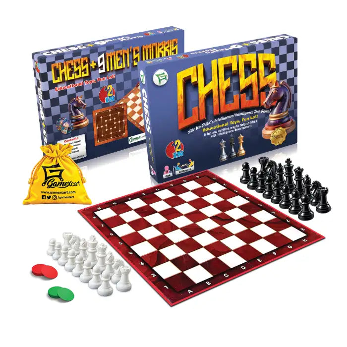 Classic Chess 2 in 1 | Premium Wooden Chess & Nine Men's Morris Board Game
