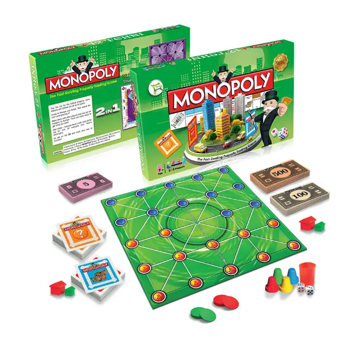 Classic Monopoly 2 in 1 | Premium Monopoly & Ludo Board Game