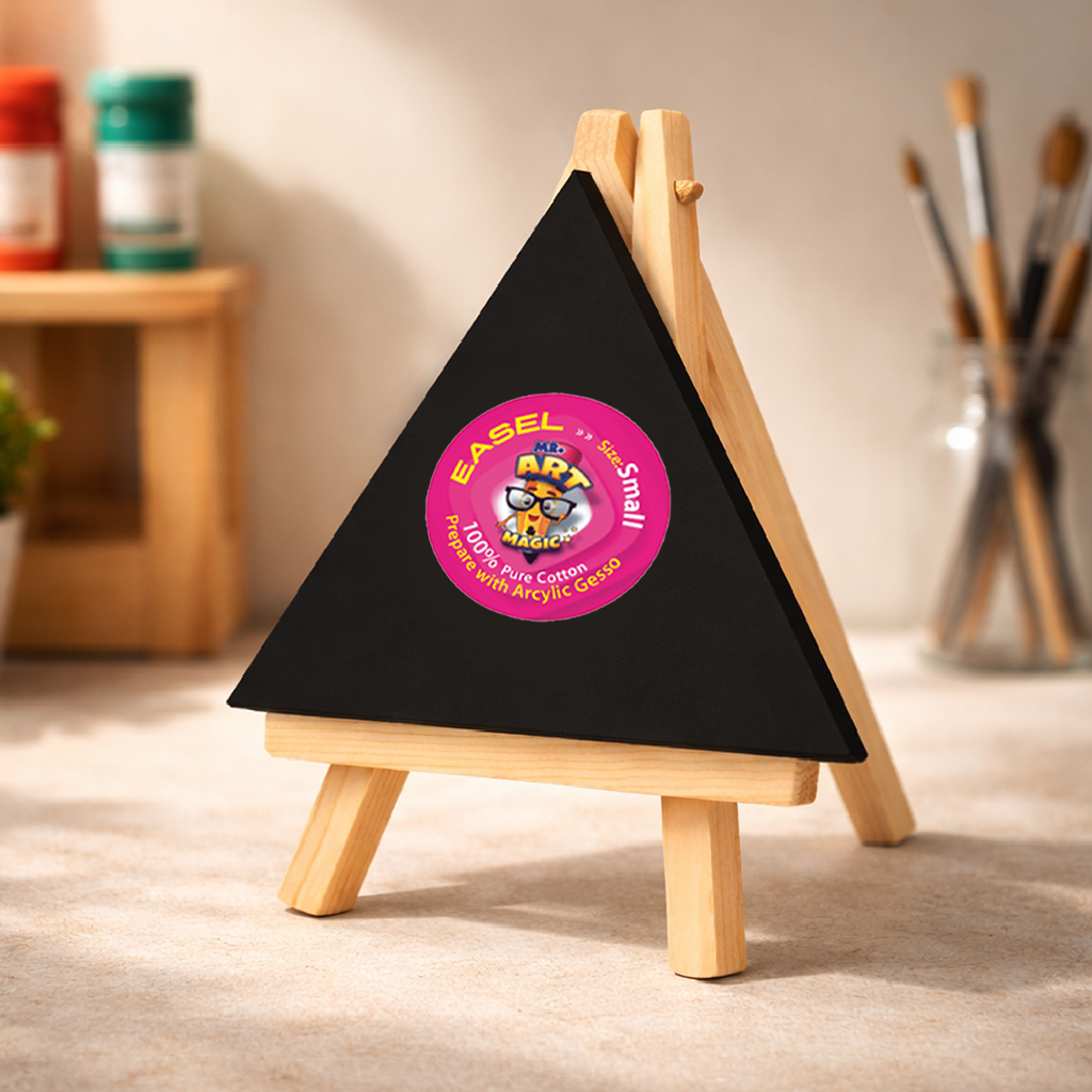 Easel with Triangle Black Canvas