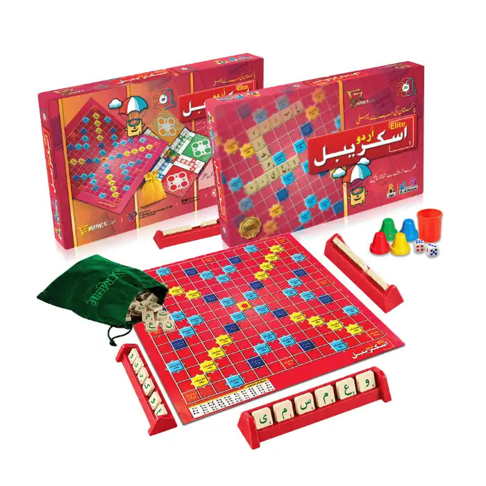 Elite Urdu Scrabble 2 in 1  Wooden Board Game