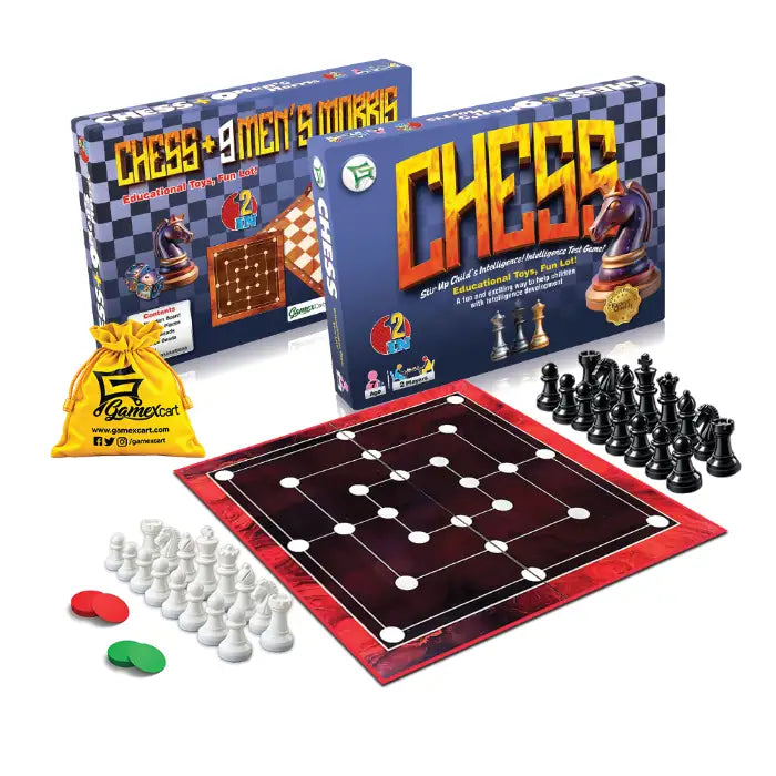 Classic Chess 2 in 1 | Premium Wooden Chess & Nine Men's Morris Board Game