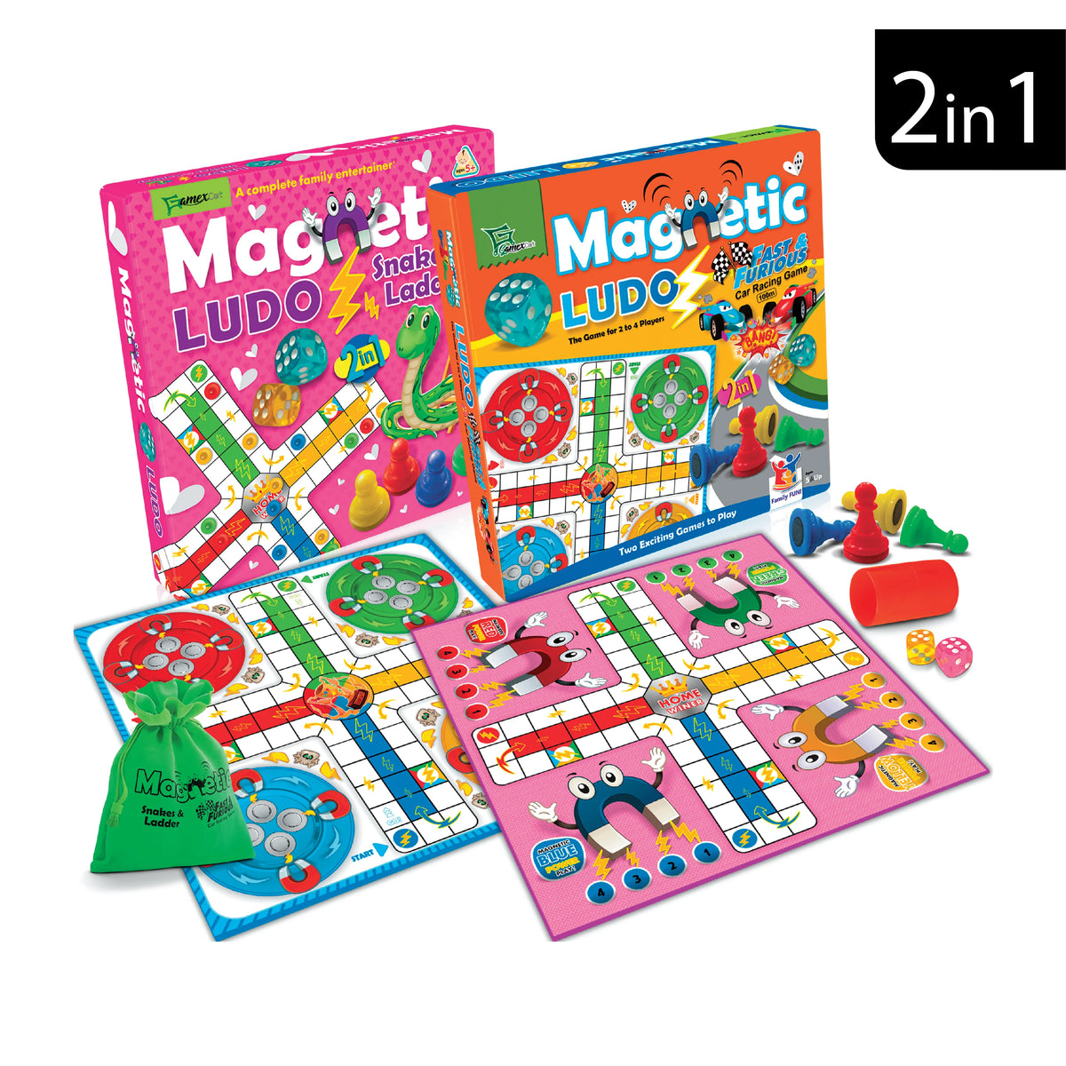 Magnetic Ludo 2 in 1 Wooden Board Game